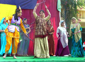 Students of New Senior Secondary School, Sarabha Nagar, present a dance in Ludhiana