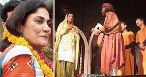 Theatre artiste and activist Madeeha Gauhar (left) feels all proponents of hatred should be thrown into the Arabian Sea. A scene from her play Bullah