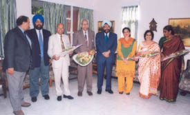 NAAC team along with the president, trustees and Principal of Guru Nanak Girls College