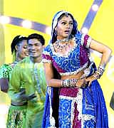 Bollywood actress Gracy Singh performs at the Indian Telly Awards 2003