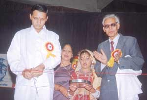 Social worker Trilok Chandra Sharma inaugurating a cultural programme organised by Bhavna Kala Mandir at Triveni Kala Sangam