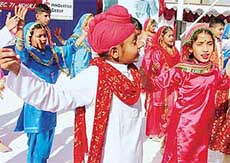 Students perform at the annual function in Paragon Senior Secondary School