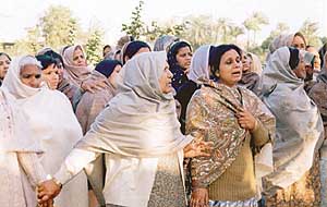 Relatives of the persons who were brutally murdered in Patiala on Monday night.