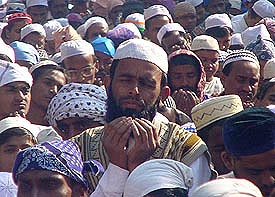 Muslims pray at an Id congregation in Ludhiana on Wednesday
