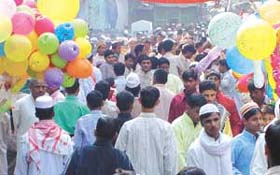 Festive mood in Old Delhi area on the occasion of Id