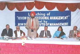 The New Delhi Institute of Management launches a journal titled Review of Professional Management