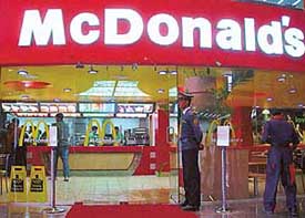 An insude view of McDonalds in Fun Republic in Mani Majra