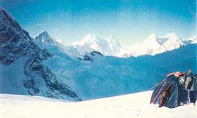 Looking south across the Kalle Bank glacier from Camp-II