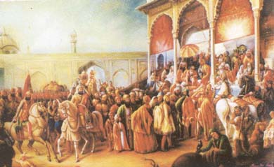 Paintings by Manmohan Singh at an exhibition of his works in Ludhiana