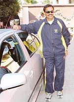 Former cricketer Dilip Vengsarkar at DAV College, Sector 10, Chandigarh, on Tuesday.