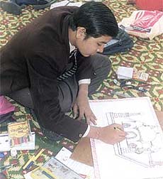 Shankars on-the-spot painting competition, organised in collaboration with Pragyan School