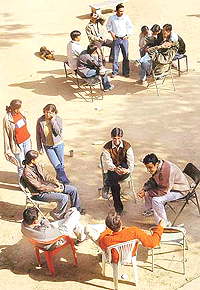 Break time gets longer in the winter sun at Panjab University canteens. 