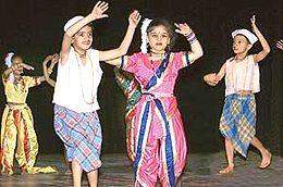 Children of Saupins School, Mohali, present annual cultural programme at Tagore Theatre in Chandigarh on Wednesday. 