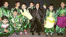 Tiny-tots of Maple Field School present a cultural item at the annual day function in Mohali on Wednesday.