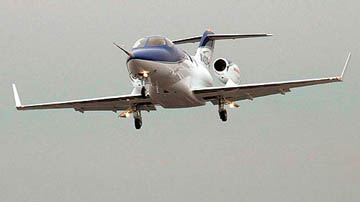 Japanese auto-maker Honda Motor Co's small-business jet takes off during a test-flight
