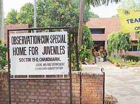 The Juvenile Home in Sector 15, Chandigarh, in a neglected state.