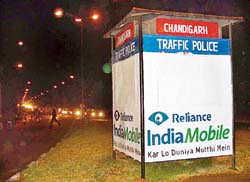 Advertisements displayed on police beat boxes