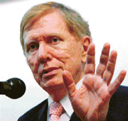 Justice Michael Kirby from Australia speaks at a seminar on HIV/AIDS: the law and ethics at the PGI in Chandigarh on Thursday. 