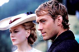 Actor Jude Law and actress Nicole Kidman are shown in a scene from their new film, Cold Mountain, directed by Anthony Minghella, in this undated publicity photograph
