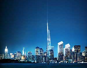 The 1,776-foot high Freedom Tower, on the site of the former World Trade Center in lower Manhattan, will be the world's tallest building