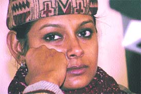 Actress Nandita Das in a thoughtful mood during a conference organised by Action Aid to highlight the plight of the homeless during winter in the Capital