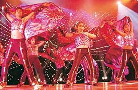 Participants jive away to glory at a function organised at Tagore Theatre by Shiamak Davars instructors and the Durga Das Foundation
