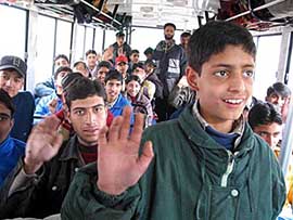 Children from militancy-affected areas of Kashmir valley leave for a Bharat Darshan tour 