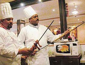 Cooks dish out a Lucknowi treat in the new open kitchen of Hotel Piccadily, Sector 22, Chandigarh