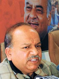 Dr Harshvardhan, the newly appointed president of Delhi BJP, addresses a Press conference