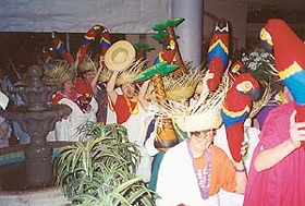 Gaiety bordering on wildness marks the celebrations of Mardi Gras and other festive occasions in Louisiana