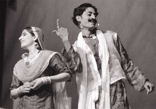 Artistes of an NSD workshop perform at Kaifi Azmis Film Heer Ranjha staged at Tagore Theatre In Chandigarh on Monday.