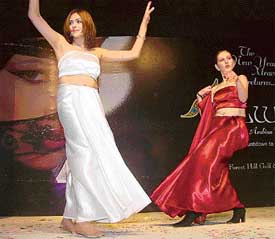 Belly dancers perform at a New Year Eve bash at a resort near Chandigarh