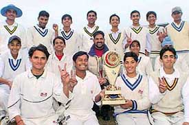 Chandigarh cricket team who were runners-up in Vinno Mankad School National tournament