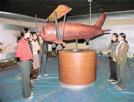 An aero model set up at the venue of the Pride of India science exhibition at Panjab University in Chandigarh.
