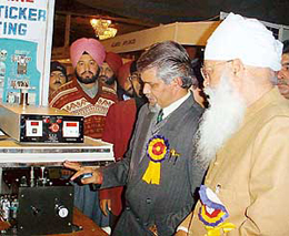 The Punjab Pradesh Congress Committee President, Mr H.S. Hanspal, inaugurates Knit Vision-2004 in Ludhiana on Friday.