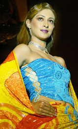 A model displays a Satya Paul creation at the Femina Bridal show in New Delhi 