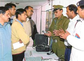 Road Safety week being observed by the Chandigarh traffic police at Sector 17 