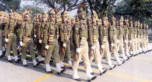 ITBP Contingent during the Republic Day Parade rehearsal at Rajpath in the Capital