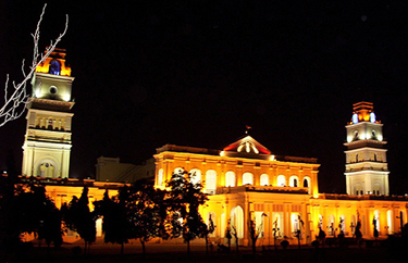 A night view of the Mohindra College in Patiala