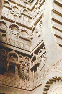 Carvings on the outer wall of the chaitya