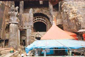 The face of the chaitya barred by the Ekveera Devi temple