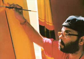 Painter Paresh Maity at work