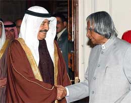 The President, Dr A.P.J. Abdul Kalam, with Shaikh Khalifa bin Salman Al Khalifa, Prime Minister of Bahrain
