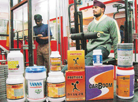 Diet supplements for building muscles are a rage among citys young men. 