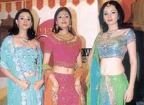 Models displaying Frontier Bazaar and R. C. Jeweller's bridal collection