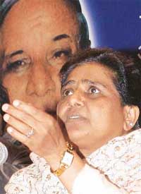 BSP President Mayawati during the party executive and office-bearers' meeting in New Delhi 