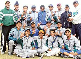 Chandigarh boys who secured third place in the 15th Junior National Baseball Championship which concluded at Panjab University grounds on Tuesday. 