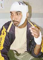  Gurpreet Singh, who were injured in a family dispute, under treatment at the Civil Hospital