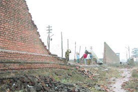 The wall of Central Jail, Ludhiana, which collapsed over a year ago