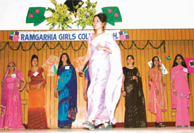 Students of Ramgarhia Girls College at a talent hunt show organised in Ludhiana